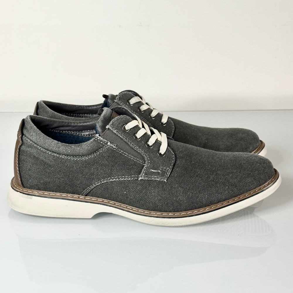 Nunn Bush Otto Canvas Oxford 9 Gray Plain Toe